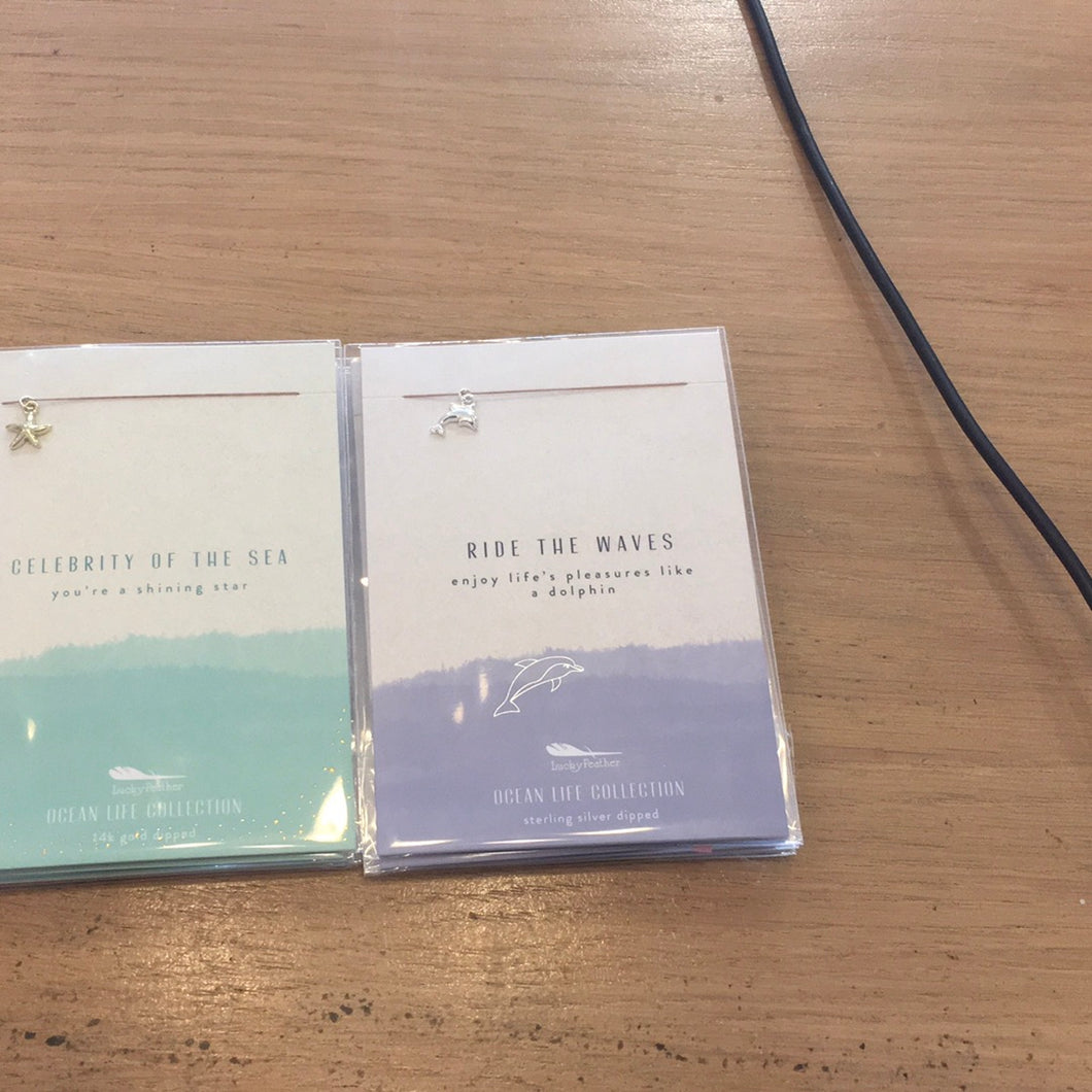 Ocean life Lucky Feather necklace