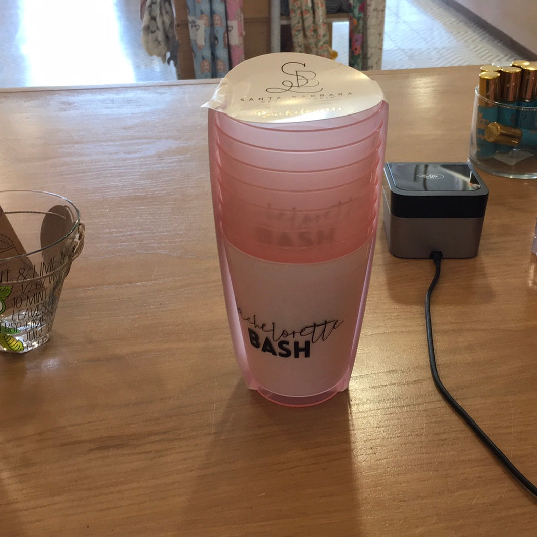 Bachelorette bash cups Santa Barbara design studio