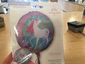 18” happy birthday unicorn sparkle balloon