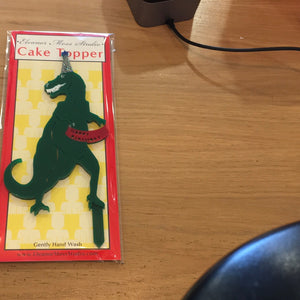 Eleanor Moss T-Rex cake topper- green