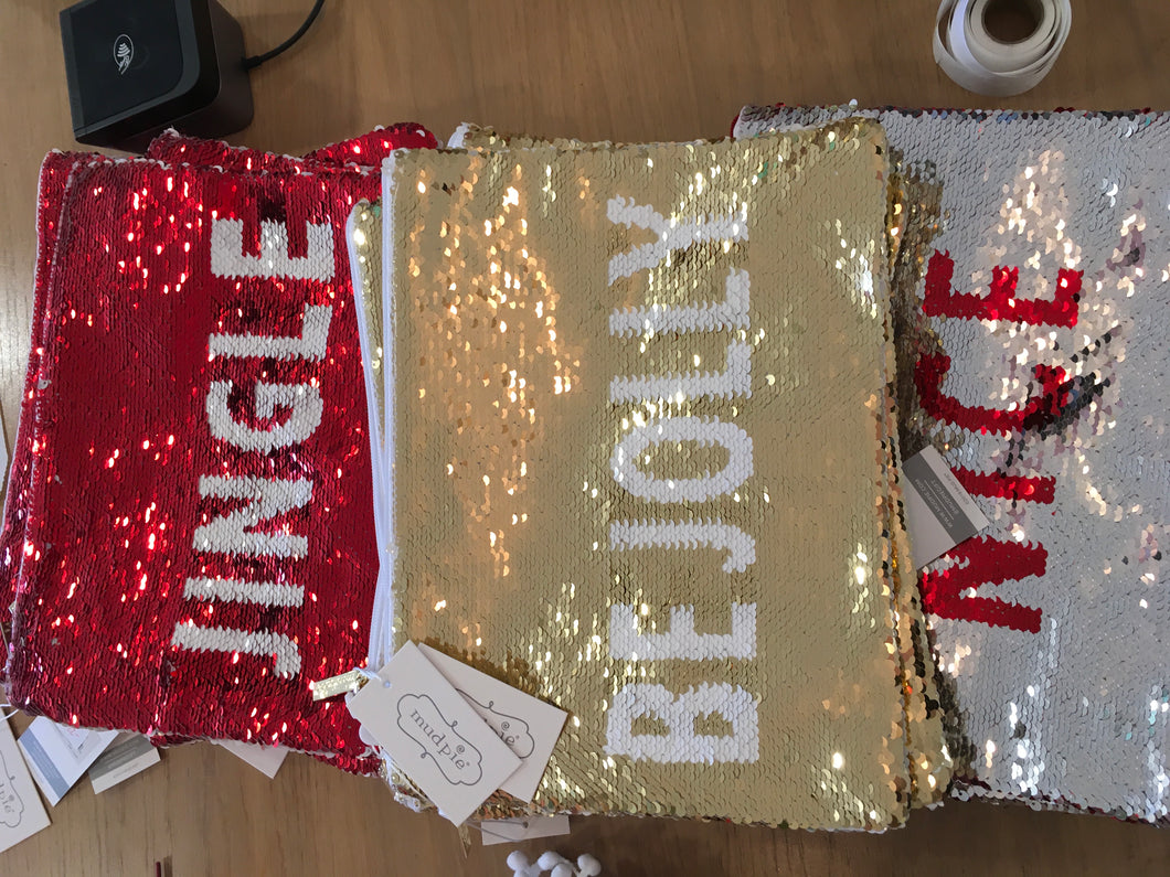 Sequin Swipe Large Pouch - Holiday