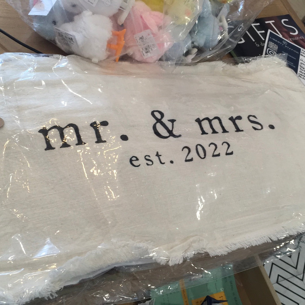 Mr and Mrs est 2022 rectangle pillow