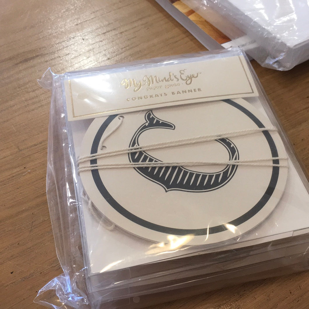 Congrats banner black and white