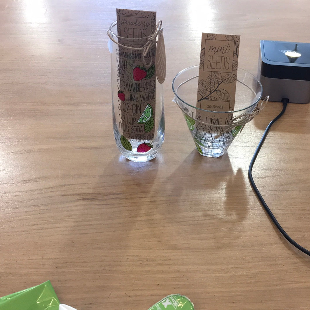 Mudpie seeds in a glass