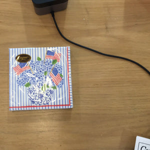 Caspari Flags and Hydrangeas Napkin